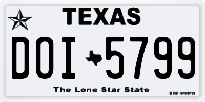 TX license plate DOI5799