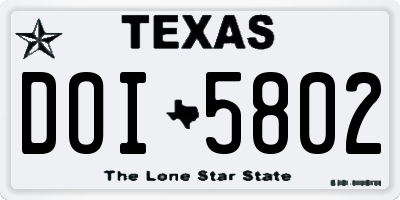 TX license plate DOI5802