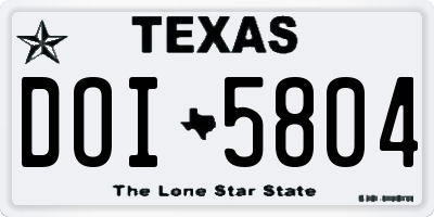 TX license plate DOI5804