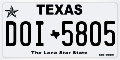 TX license plate DOI5805
