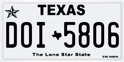 TX license plate DOI5806