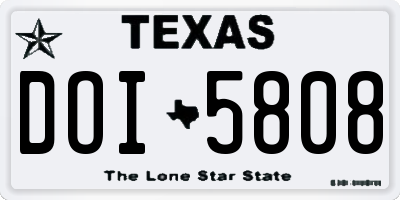 TX license plate DOI5808