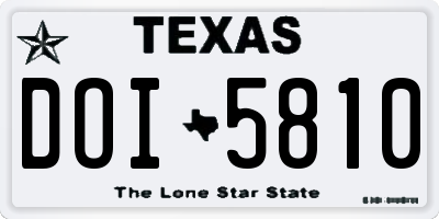 TX license plate DOI5810