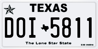 TX license plate DOI5811