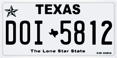 TX license plate DOI5812