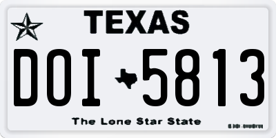 TX license plate DOI5813
