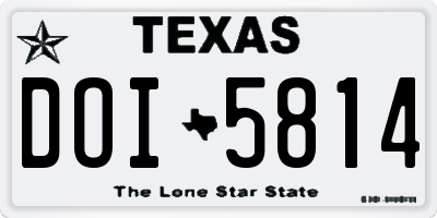 TX license plate DOI5814