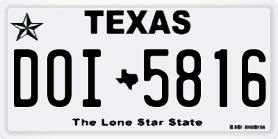 TX license plate DOI5816