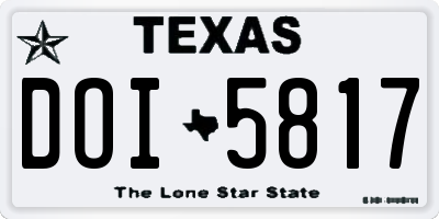 TX license plate DOI5817