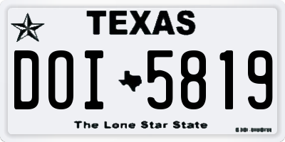 TX license plate DOI5819