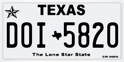 TX license plate DOI5820