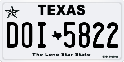 TX license plate DOI5822