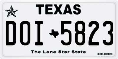 TX license plate DOI5823