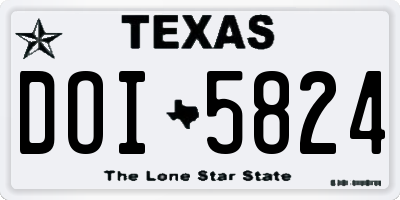 TX license plate DOI5824
