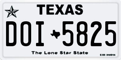TX license plate DOI5825