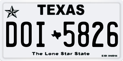 TX license plate DOI5826