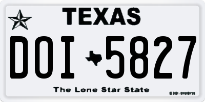 TX license plate DOI5827