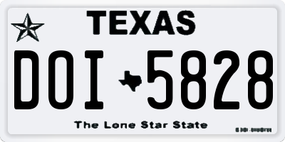 TX license plate DOI5828