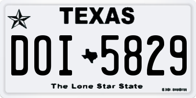 TX license plate DOI5829