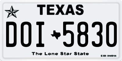 TX license plate DOI5830