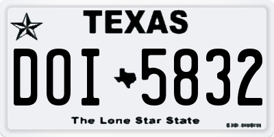 TX license plate DOI5832