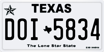 TX license plate DOI5834