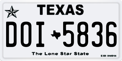 TX license plate DOI5836