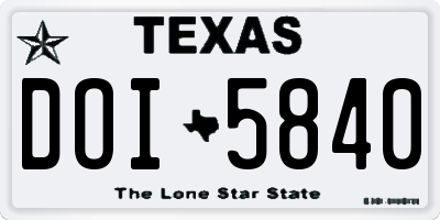 TX license plate DOI5840