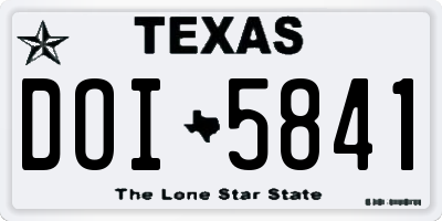 TX license plate DOI5841