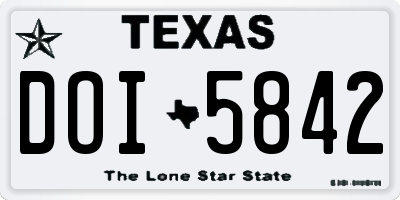 TX license plate DOI5842