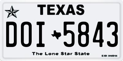 TX license plate DOI5843