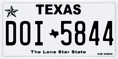 TX license plate DOI5844