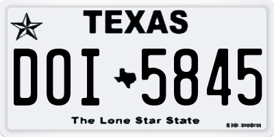 TX license plate DOI5845