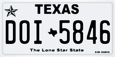 TX license plate DOI5846