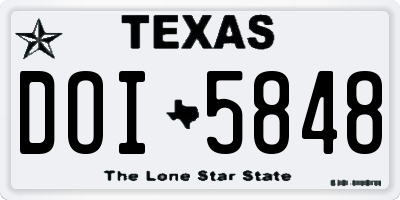 TX license plate DOI5848