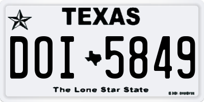 TX license plate DOI5849