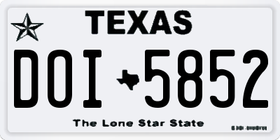 TX license plate DOI5852