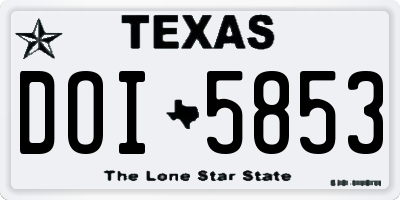 TX license plate DOI5853