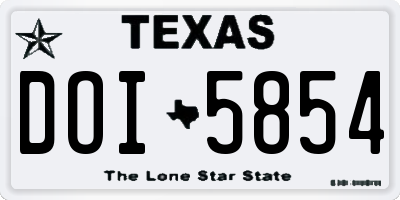 TX license plate DOI5854