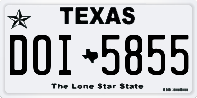 TX license plate DOI5855