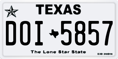 TX license plate DOI5857