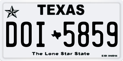 TX license plate DOI5859