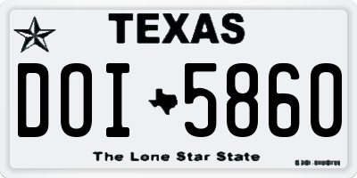TX license plate DOI5860