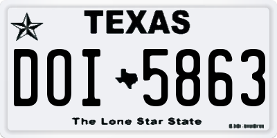 TX license plate DOI5863