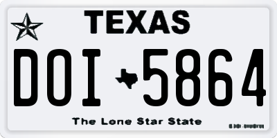 TX license plate DOI5864