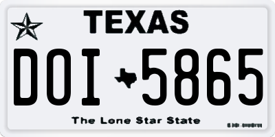 TX license plate DOI5865