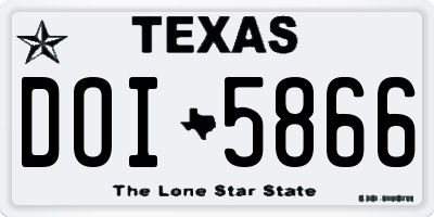 TX license plate DOI5866