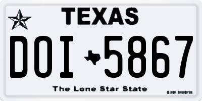 TX license plate DOI5867