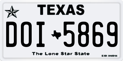 TX license plate DOI5869