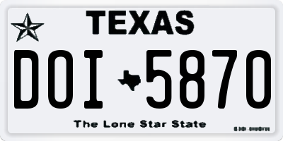 TX license plate DOI5870